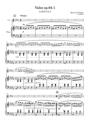 "Valse op.64-1" (Desdur) violin & piano, 1st edition