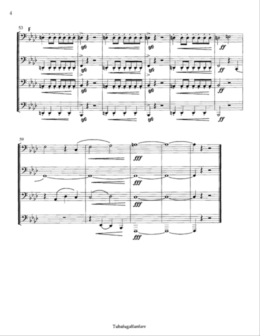 TUBAFUGALFANFARE Tuba Quartet scores gallery preview page 5