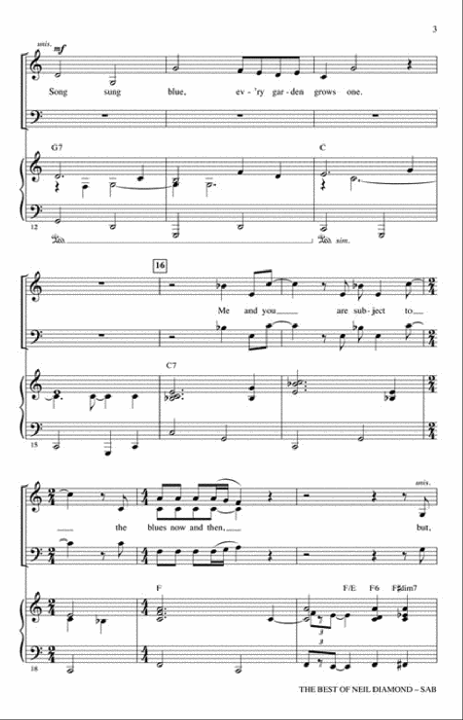 The Best of Neil Diamond 3-Part scores gallery preview page 3