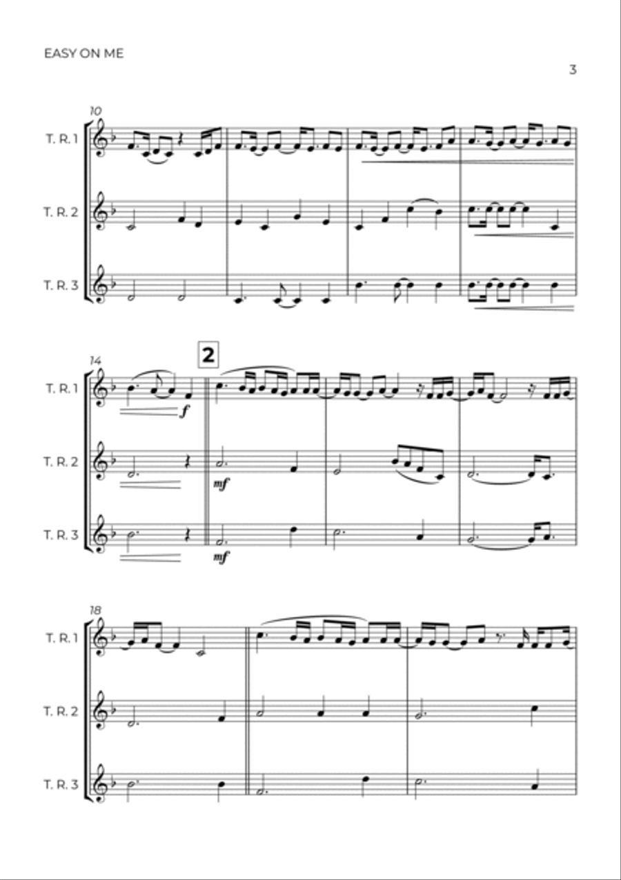 Easy On Me Tenor Recorder scores gallery preview page 3