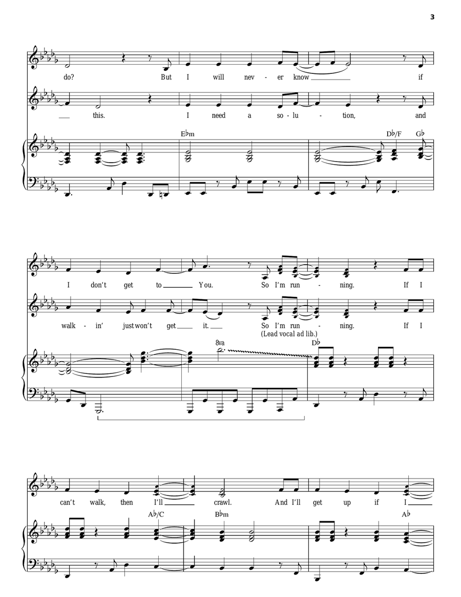I'm Running Piano, Vocal, Guitar scores gallery preview page 3
