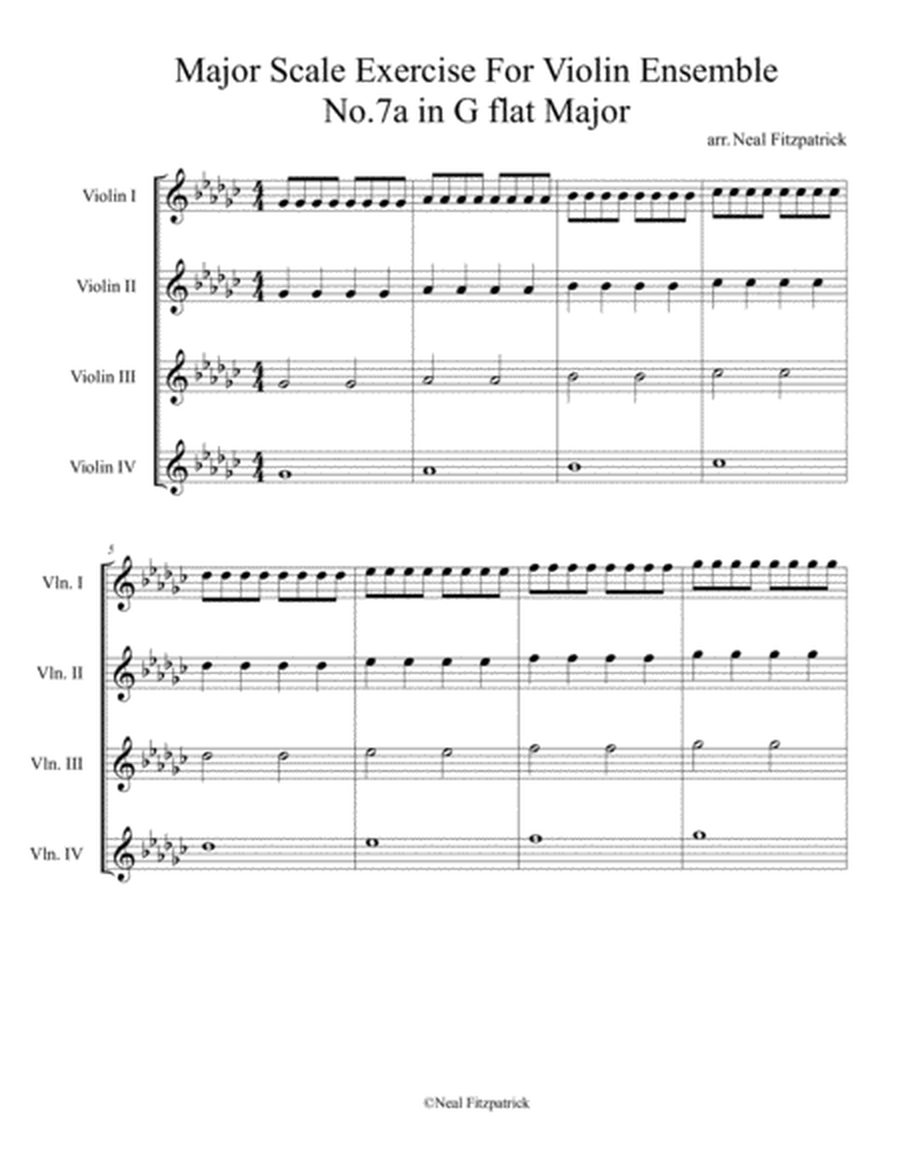Major Scale Exercise For Violin Ensemble No.7a in G flat Major