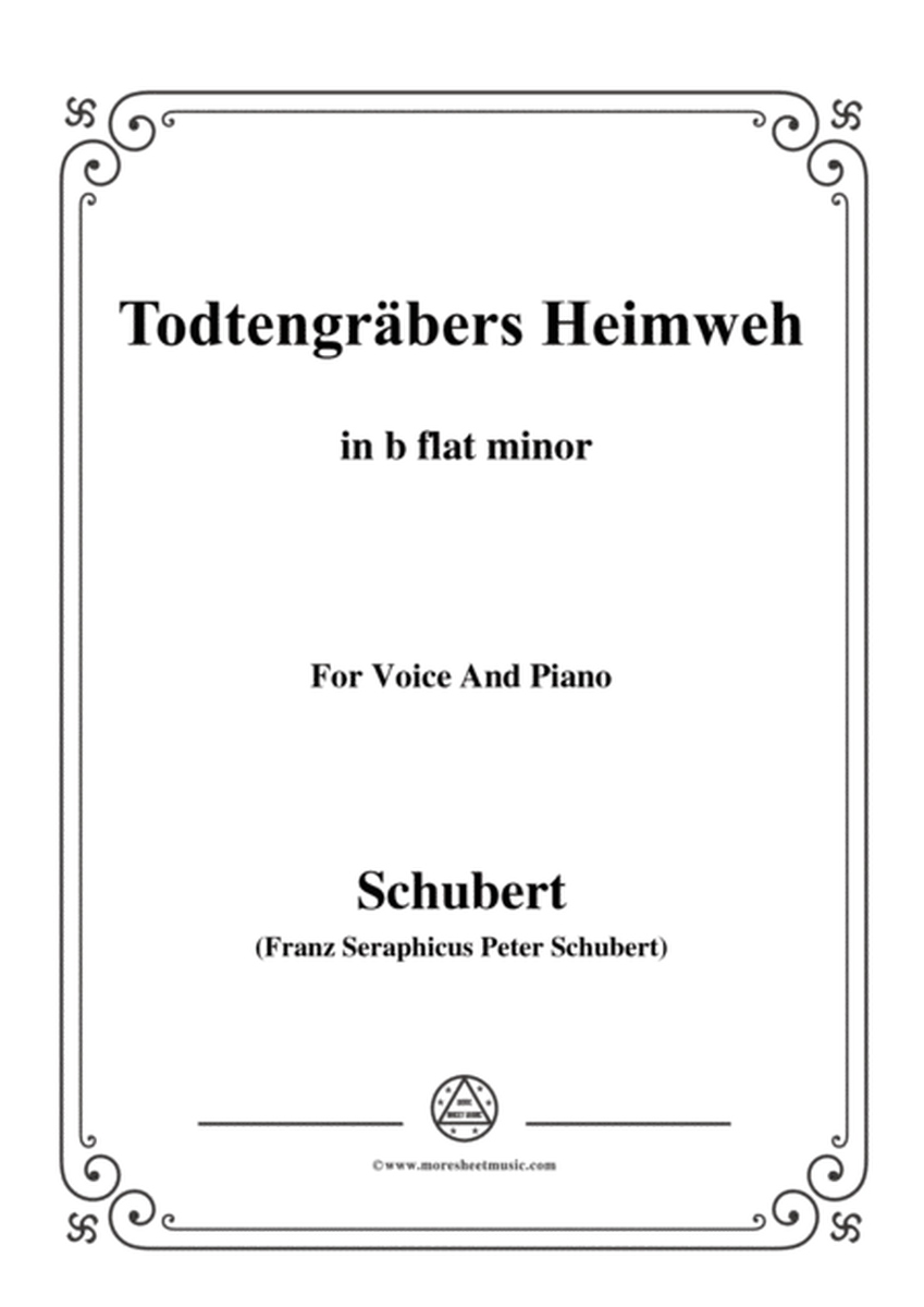 Schubert-Todtengräbers Heimweh,in b flat minor,for Voice&Piano image number null