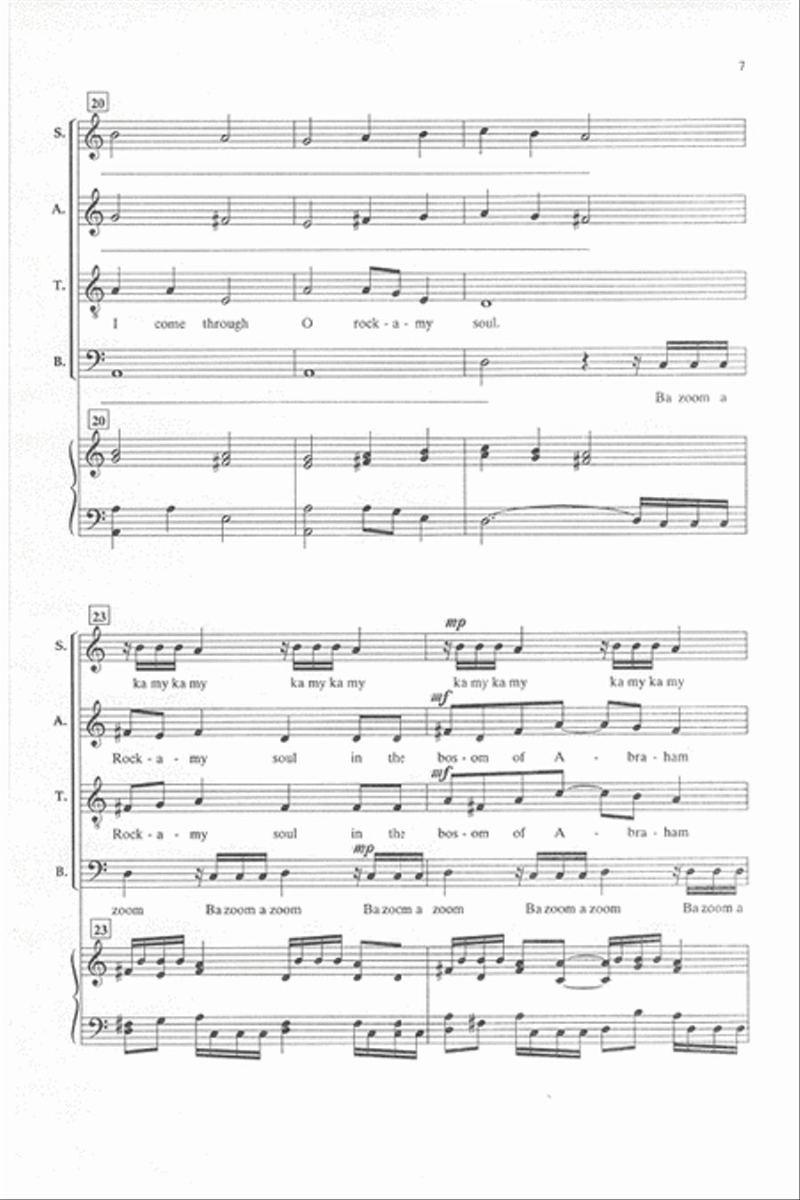 Rock-A-My Soul in the Bosom of Abraham 4-Part scores gallery preview page 6