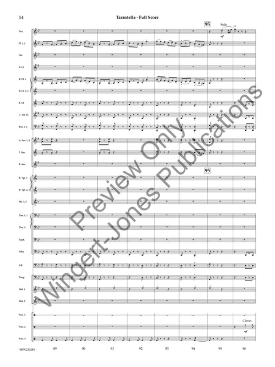 Tarantella Concert Band scores gallery preview page 15