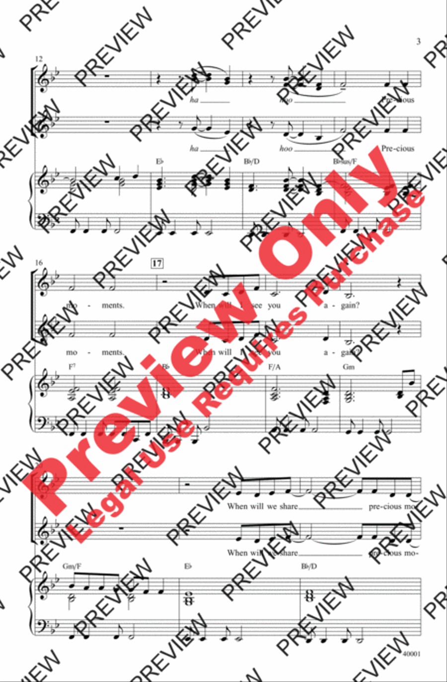 When Will I See You Again Women's Choir scores gallery preview page 3