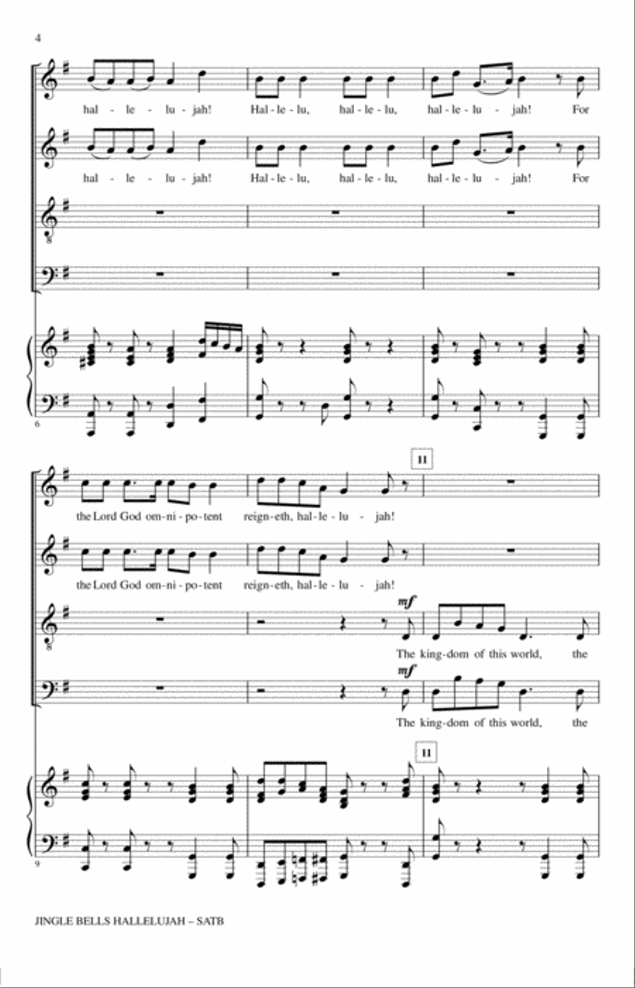 Jingle Bell Hallelujah Jingle Bell Hallelujah 4-Part scores gallery preview page 2