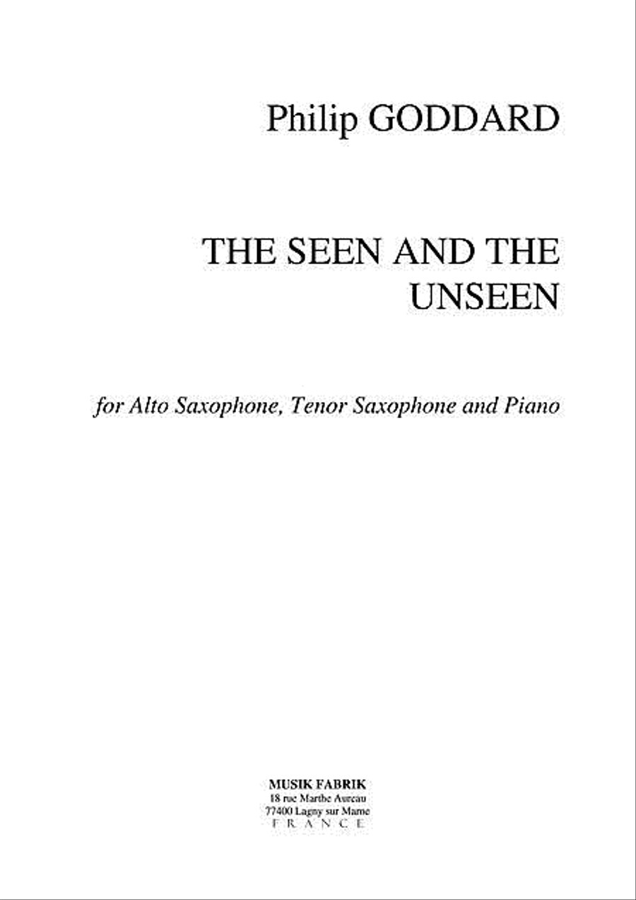 The Seen and The Unseen Piano scores gallery preview page 1