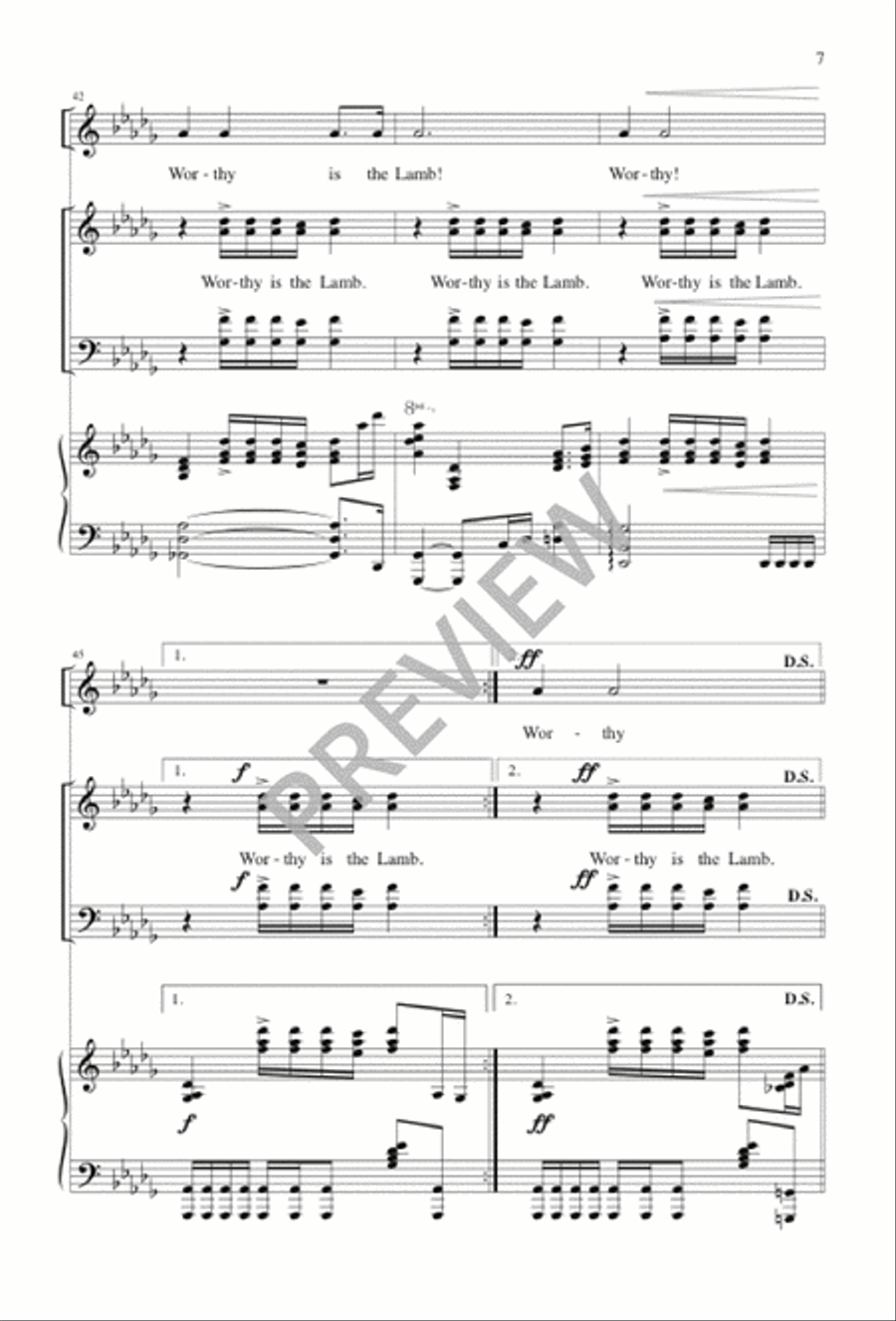 Worthy is the Lamb 4-Part scores gallery preview page 7