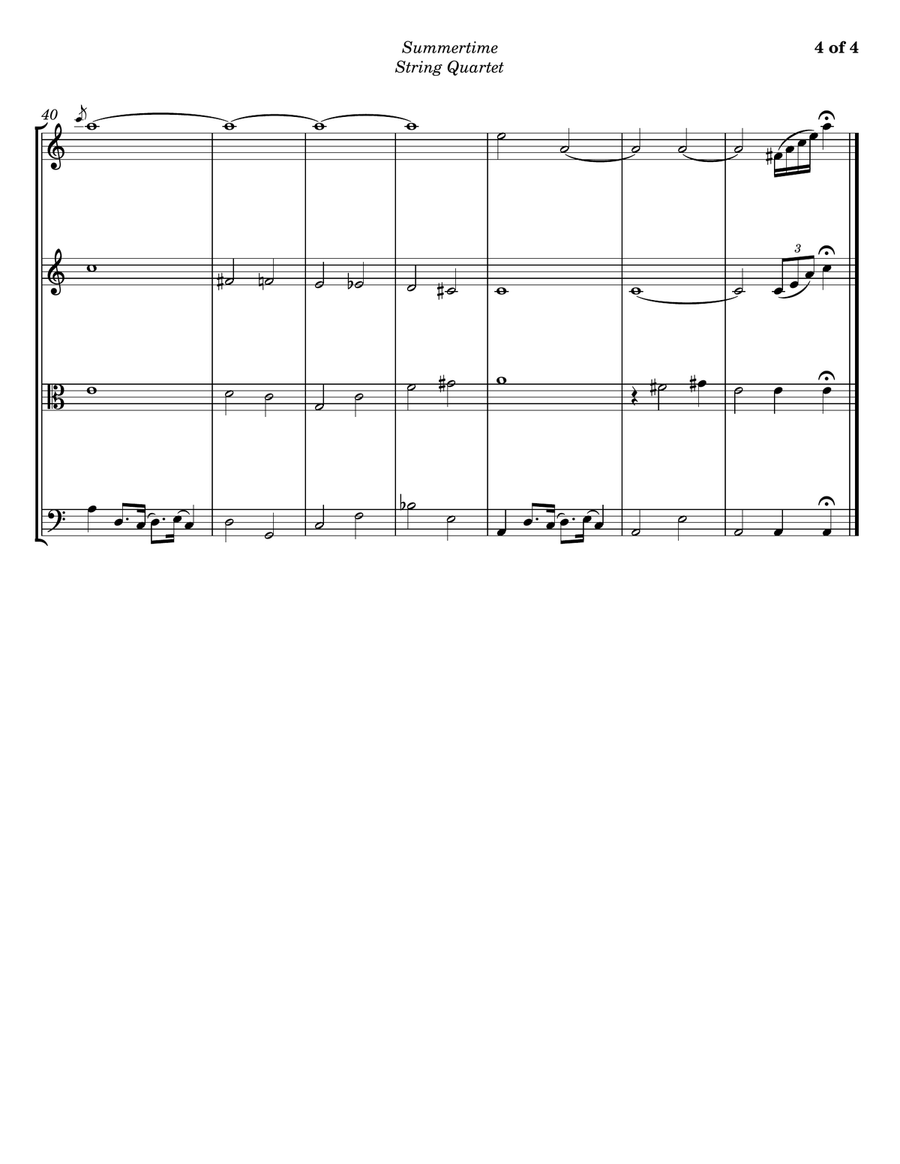 Summertime String Quartet scores gallery preview page 4