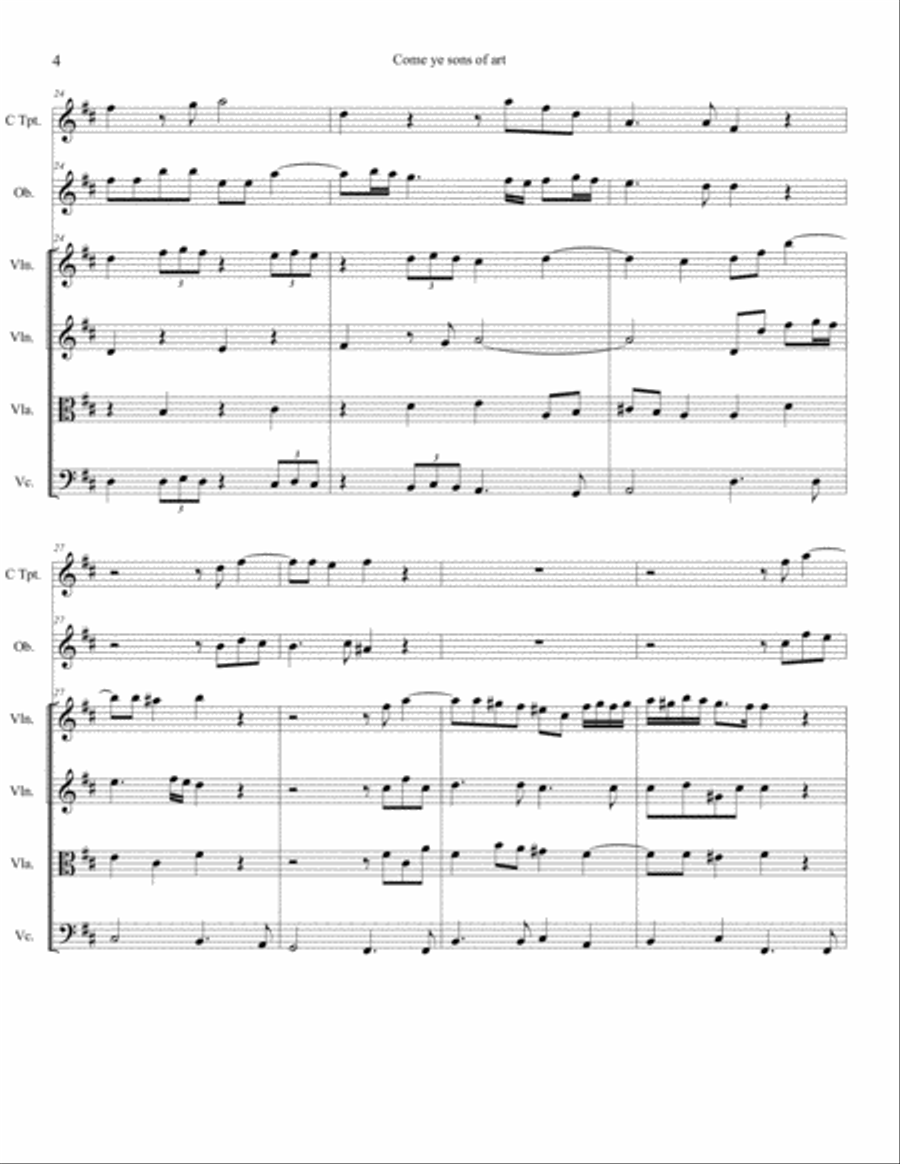 Come Ye Sons of Art - Overture, Allegro and Adagio Chamber Orchestra scores gallery preview page 5