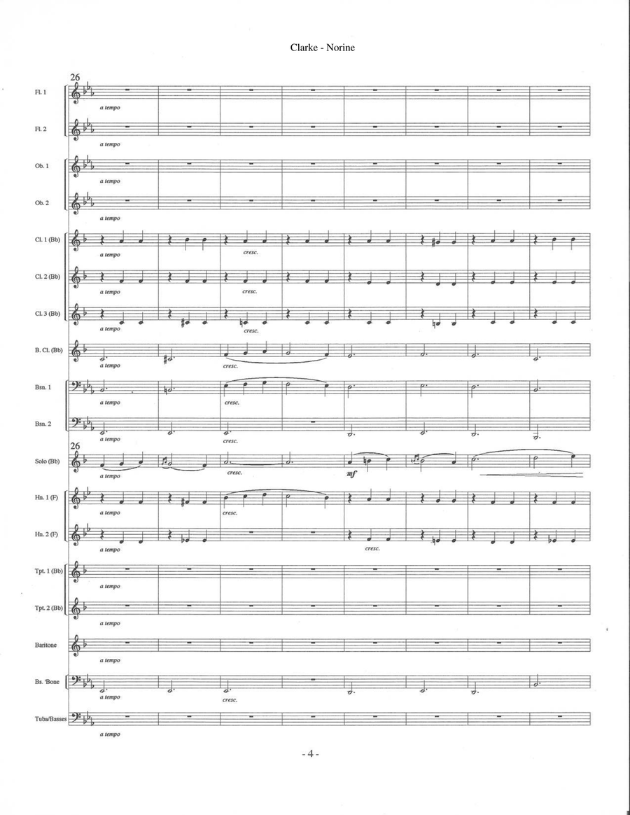 Norine - Waltz for Solo Cornet or Trumpet & Wind Ensemble Concert Band scores gallery preview page 5