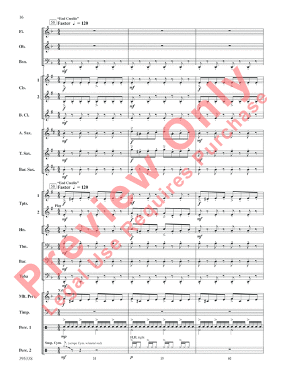 Dark Shadows (from the Original Motion Picture Soundtrack) Concert Band scores gallery preview page 17