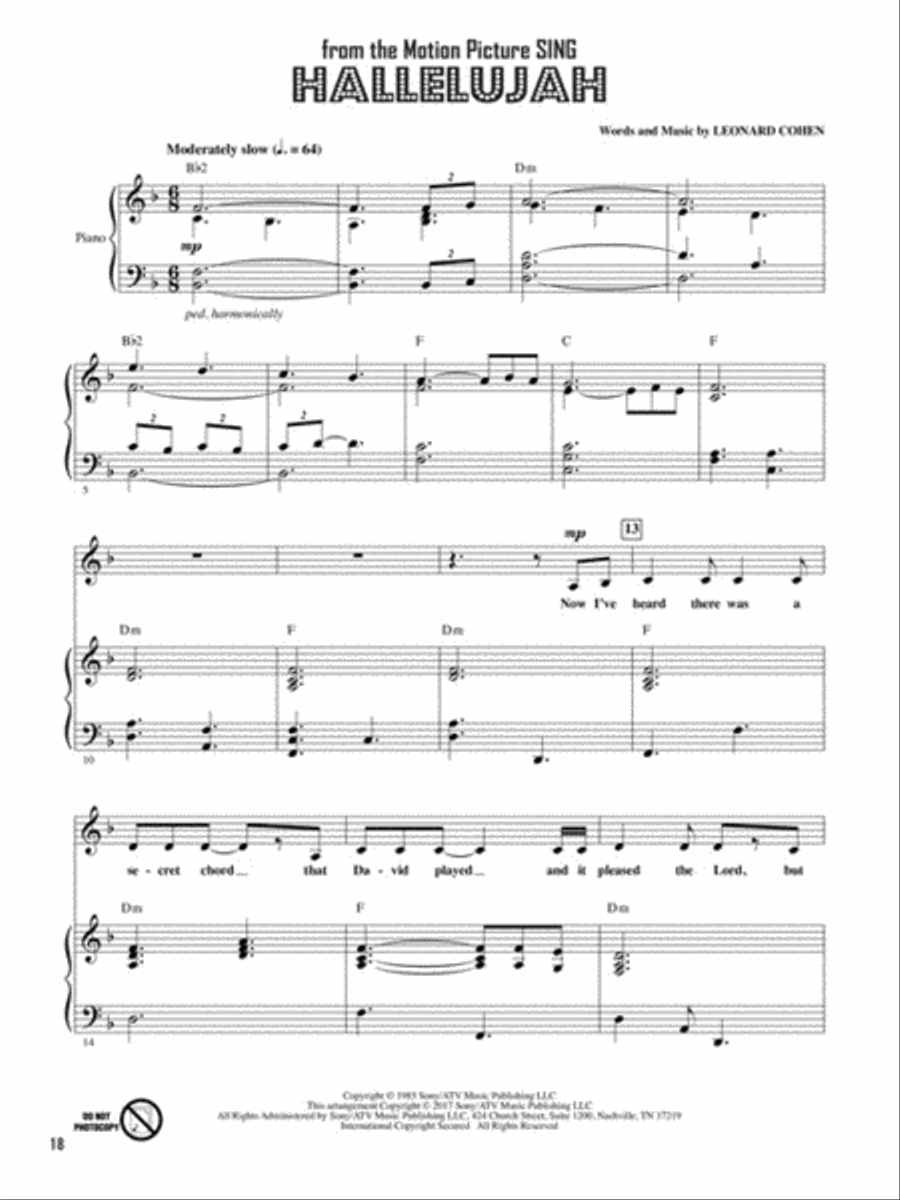 Let's All Sing Songs from the Motion Picture SING Choir scores gallery preview page 4