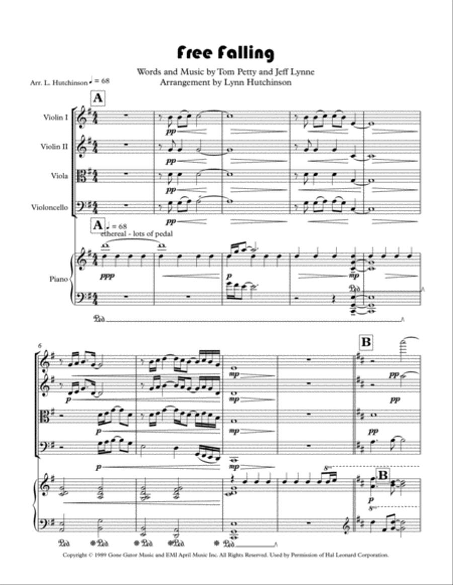 Free Fallin' Free Fallin' Small Ensemble scores gallery preview page 1