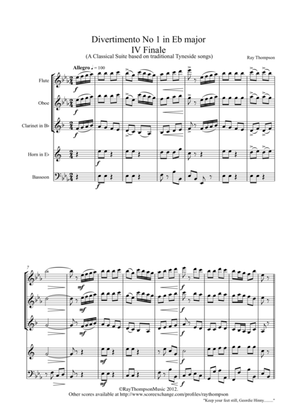 Divertimento No.1 in Eb major Mvt IV Finale (Rondo) - wind quintet