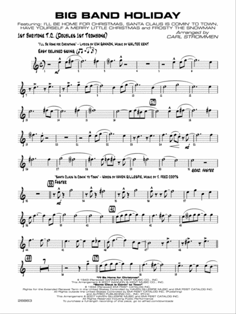 Big Band Holiday: Baritone T.C. Jazz Ensemble scores gallery preview page 1