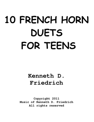 Book cover for 10 French Horn Duets for Teens
