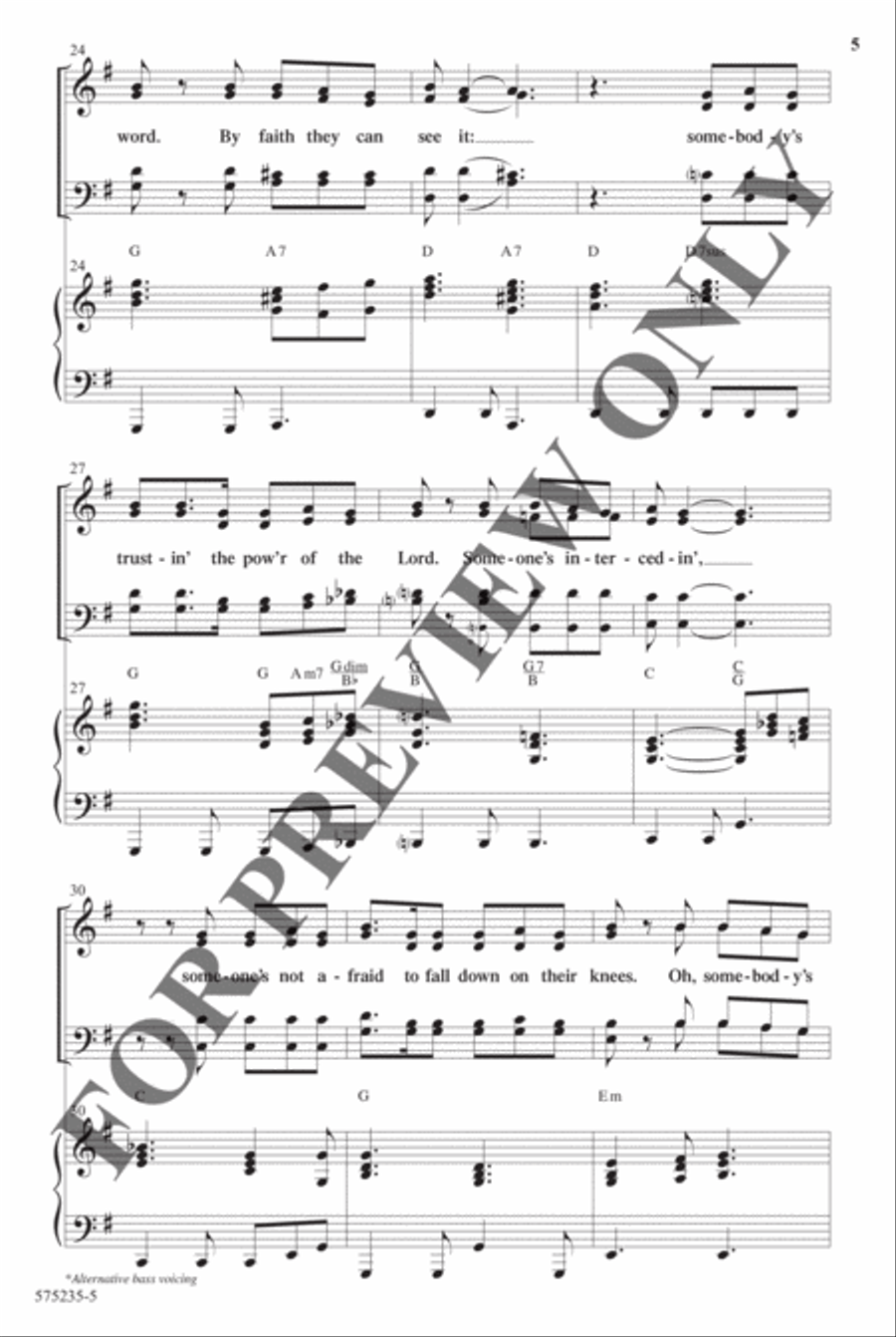 Somebody's Believing - Anthem Choir scores gallery preview page 5