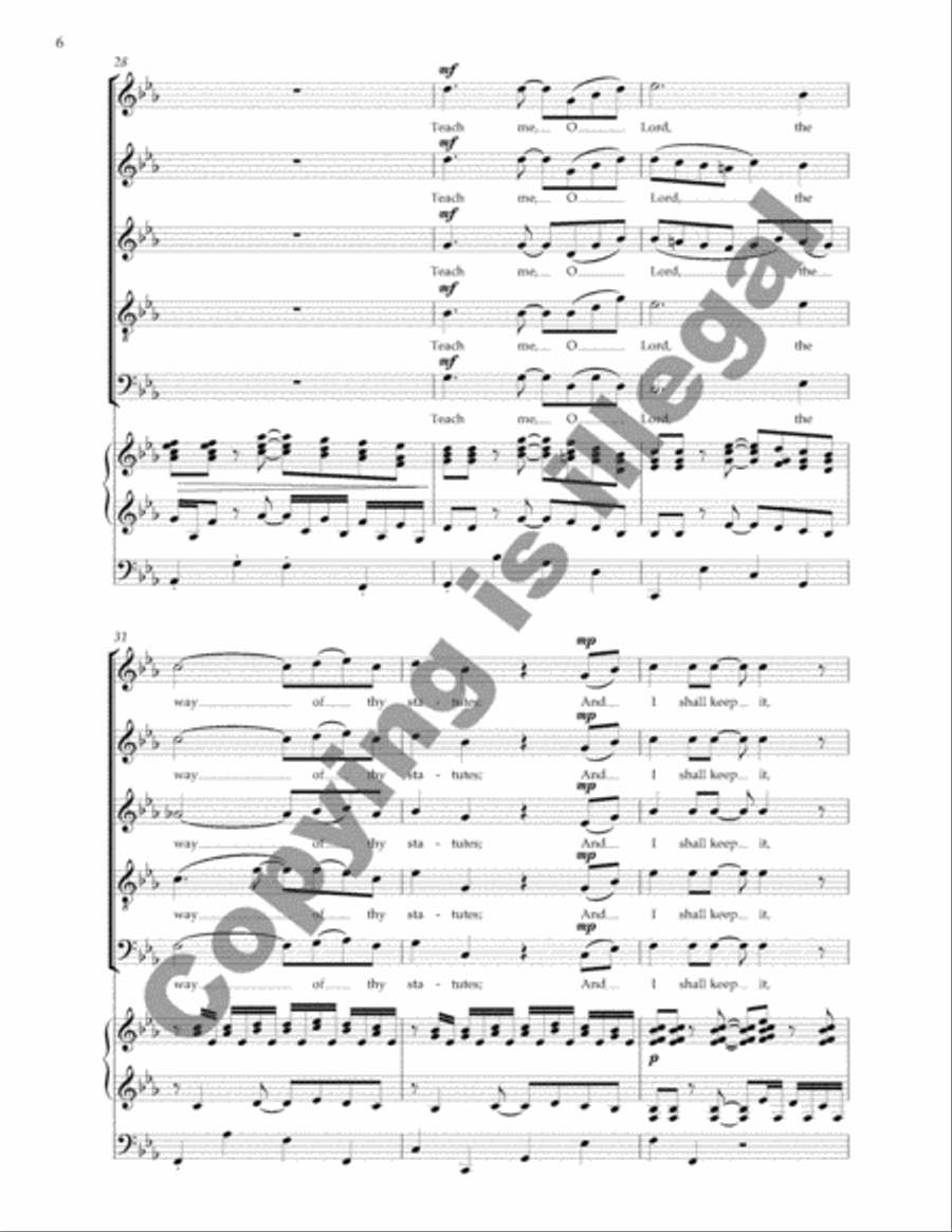 Open thou mine eyes SSATB scores gallery preview page 6