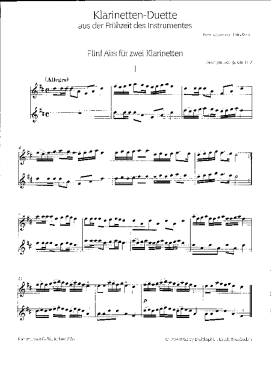 Clarinet Duets from the Instrument's Early Period Clarinet Duet scores gallery preview page 2