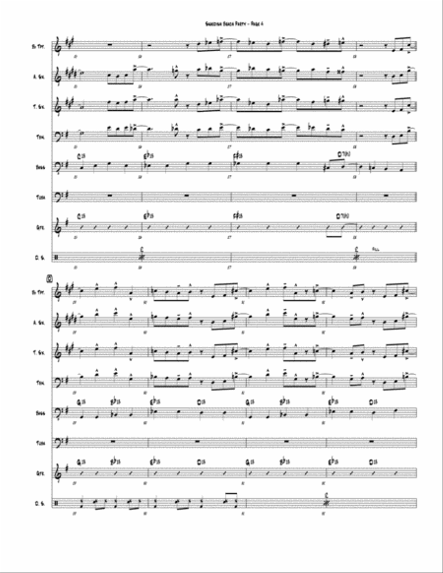 Swedish Beach Party (septet version / Blowholes) Jazz Ensemble scores gallery preview page 4