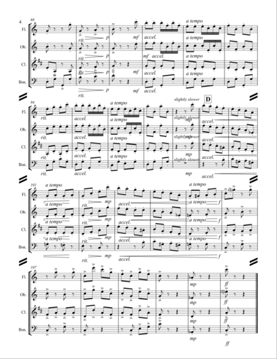 Strauss II – Pizzicato Polka (for Woodwind Quartet) Woodwind Quartet scores gallery preview page 5