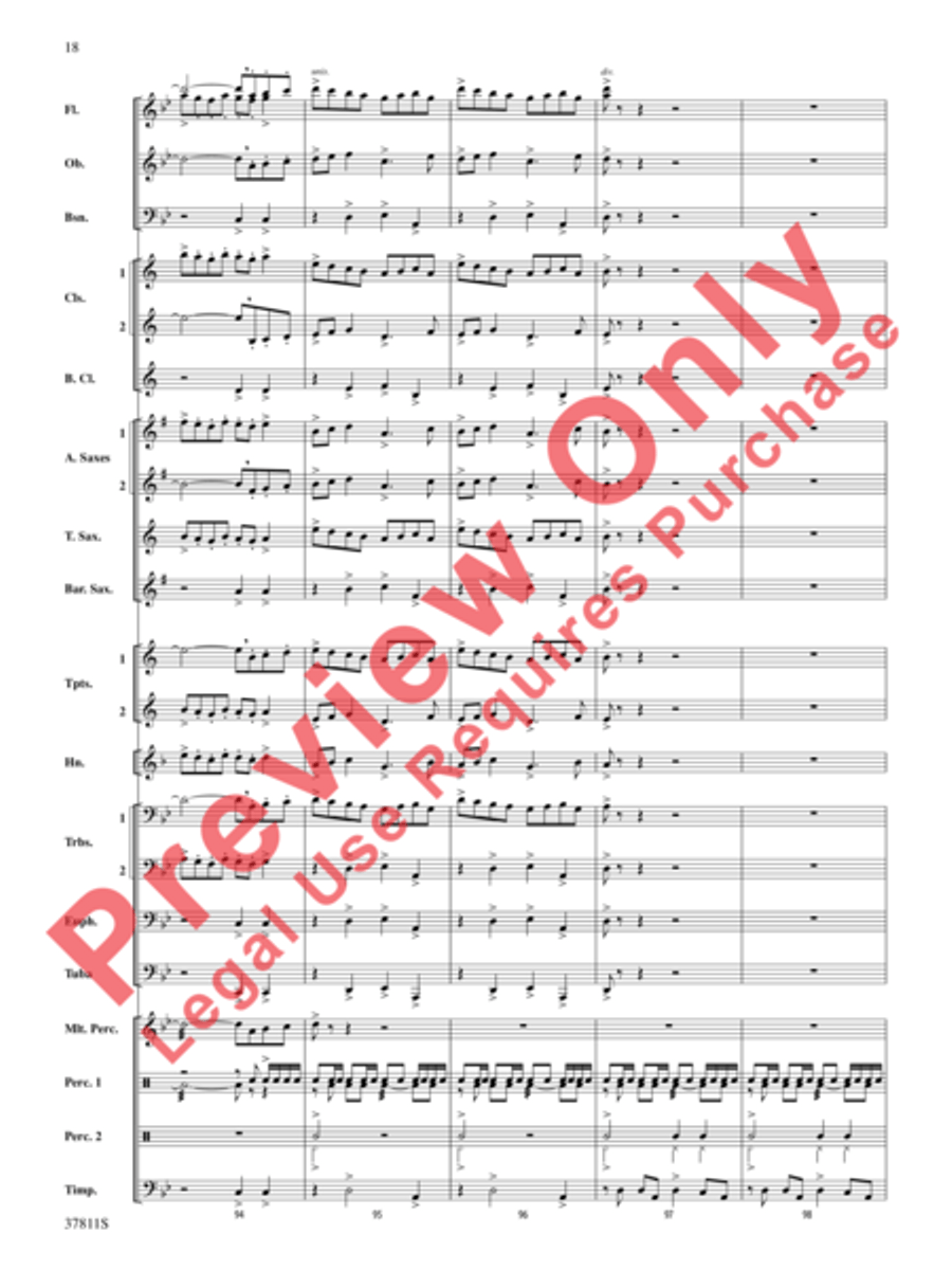 Desperate Pursuit Concert Band scores gallery preview page 19