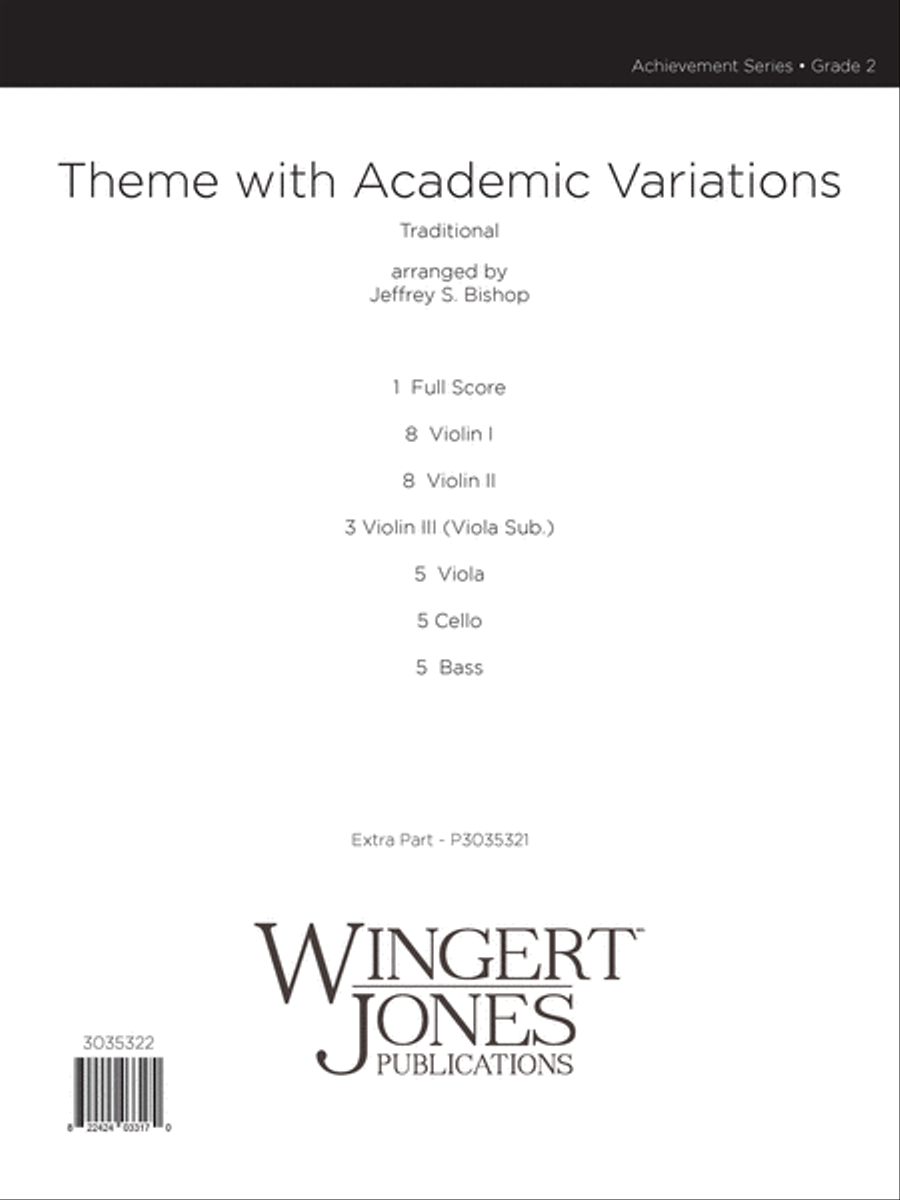 Theme With Academic Variations (Score) String Orchestra scores gallery preview page 1