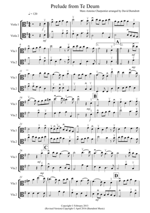 Prelude from Te Deum for Viola Duet