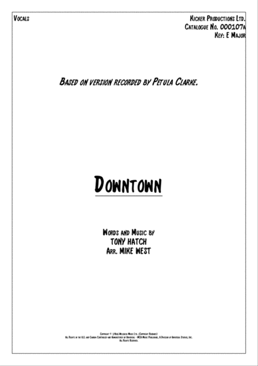 Downtown Voice Solo scores gallery preview page 1
