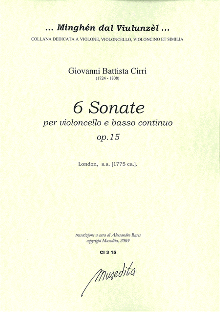 6 Sonate op.15 (London, s.a.)