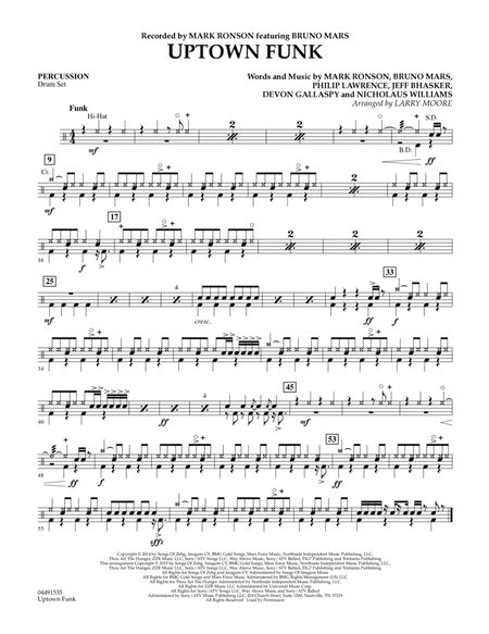 Uptown Funk - Percussion by Larry Moore Percussion - Digital Sheet Music