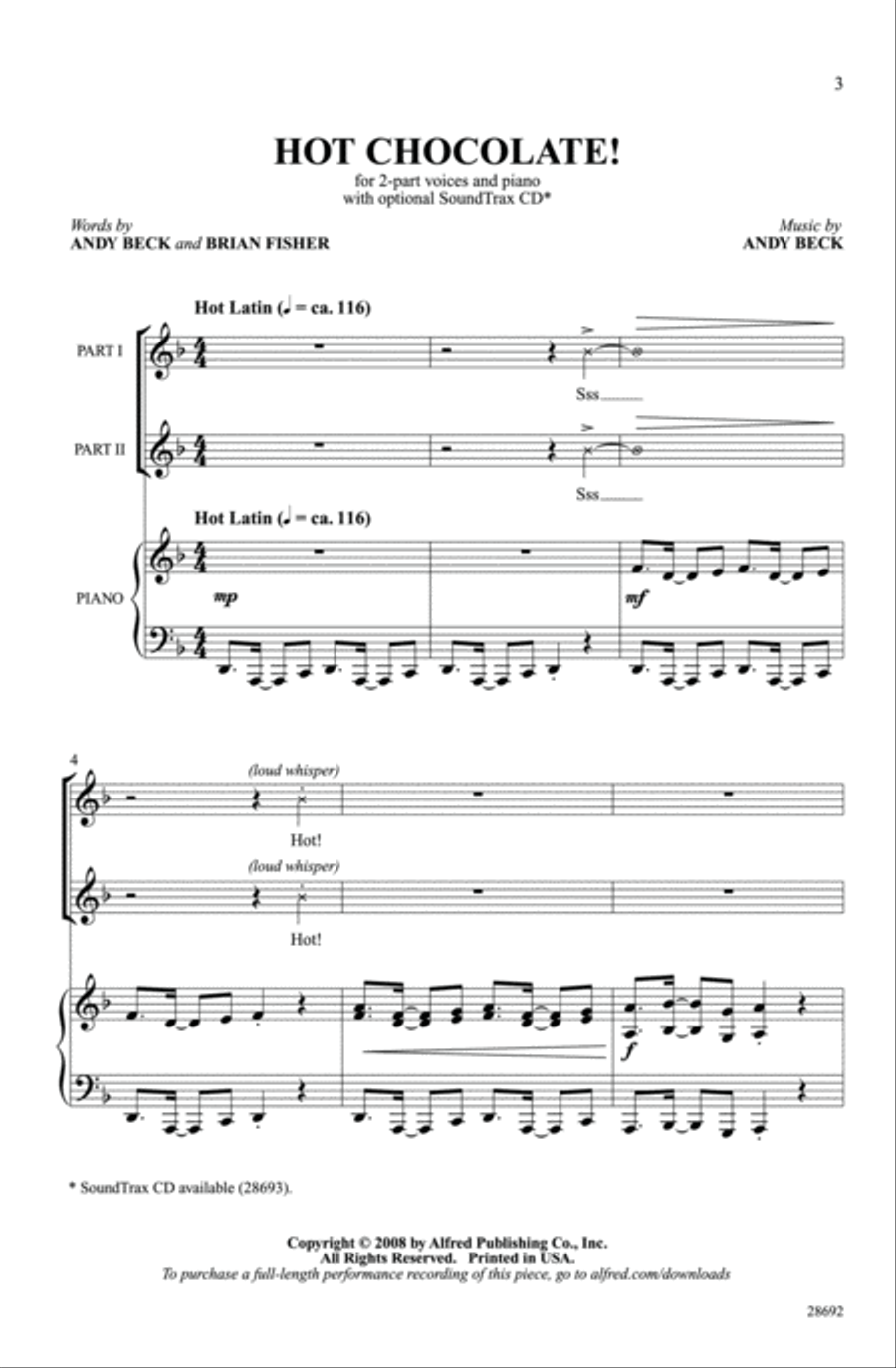 Hot Chocolate! 2-Part scores gallery preview page 2