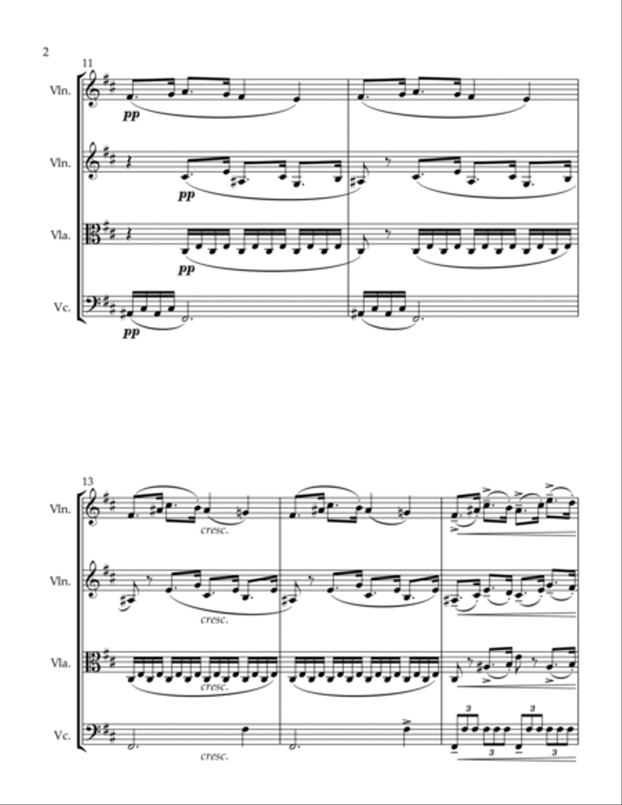 Concerto for Violoncello and Orchestra String Quartet scores gallery preview page 2