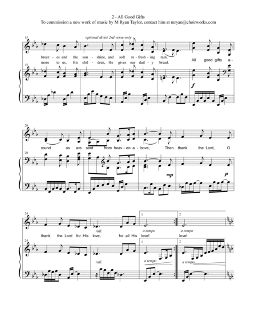 All Good Gifts : An Original Setting for SATB Choir and Piano 4-Part scores gallery preview page 2