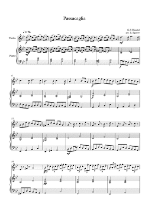 Book cover for Passacaglia, Handel-Halvorsen, For Violin & Piano