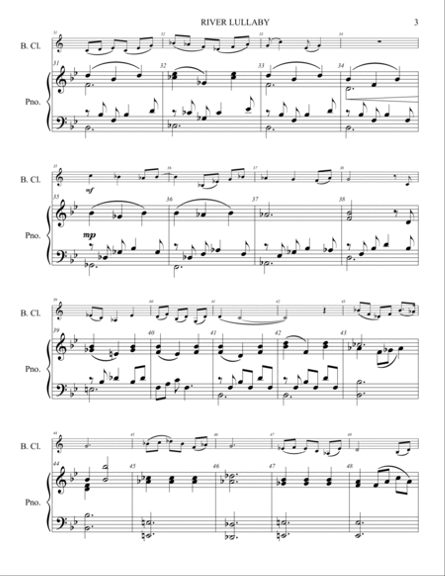 River Lullaby Bass Clarinet scores gallery preview page 4