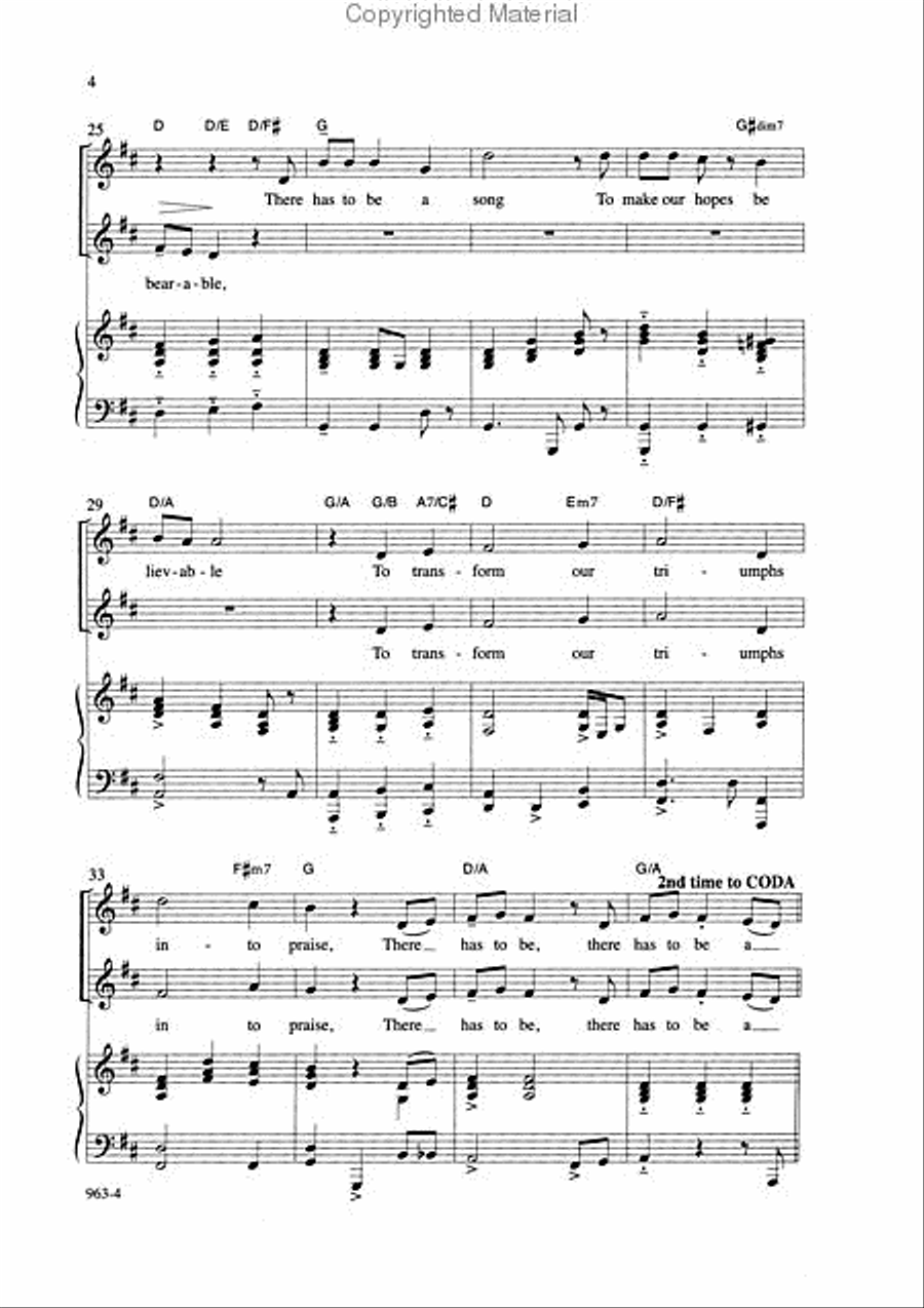 There Has to Be a Song - SA Octavo TB scores gallery preview page 3