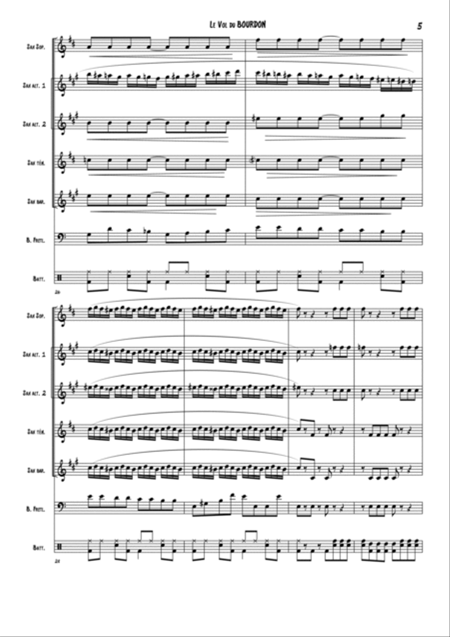 The Flight of the Bumble Bee Woodwind Quintet scores gallery preview page 6