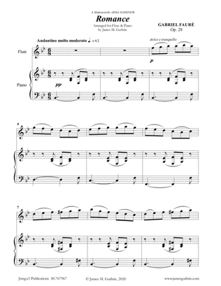 Fauré: Romance Op. 28 for Flute & Piano
