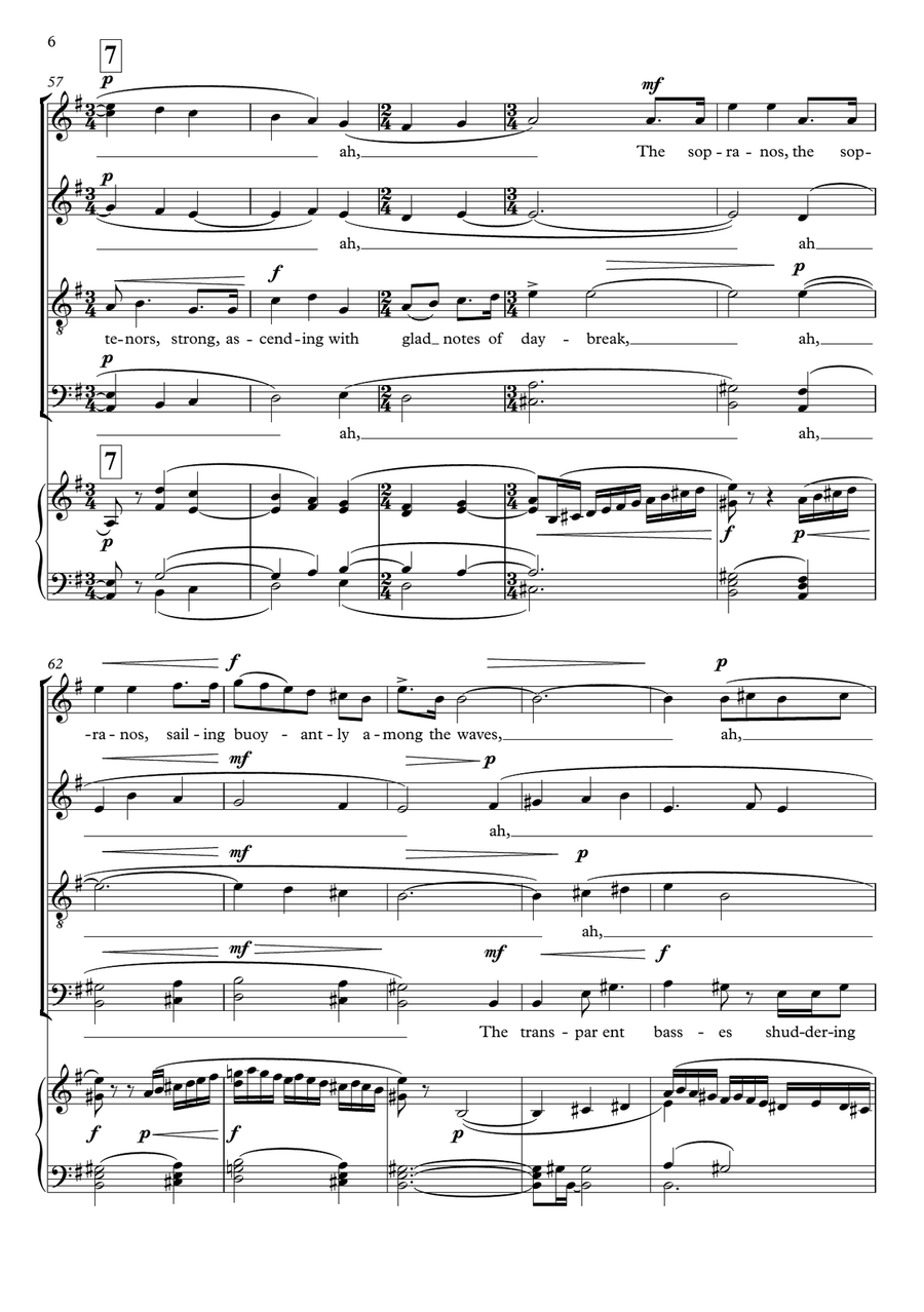 Music always round me (for SATB choir and piano) Divisi scores gallery preview page 6