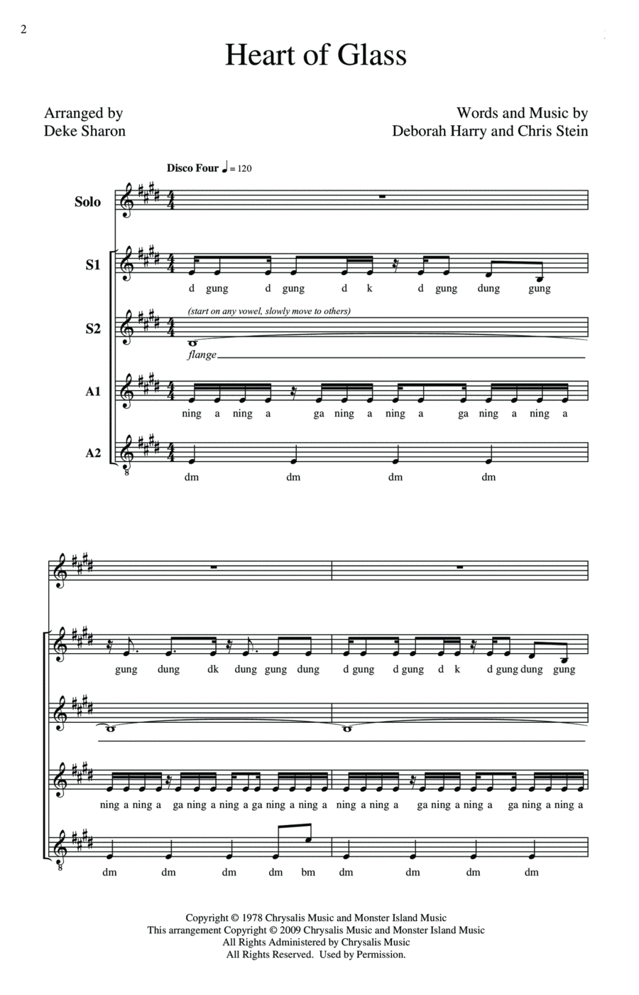 Heart Of Glass by Blondie SSA - Digital Sheet Music