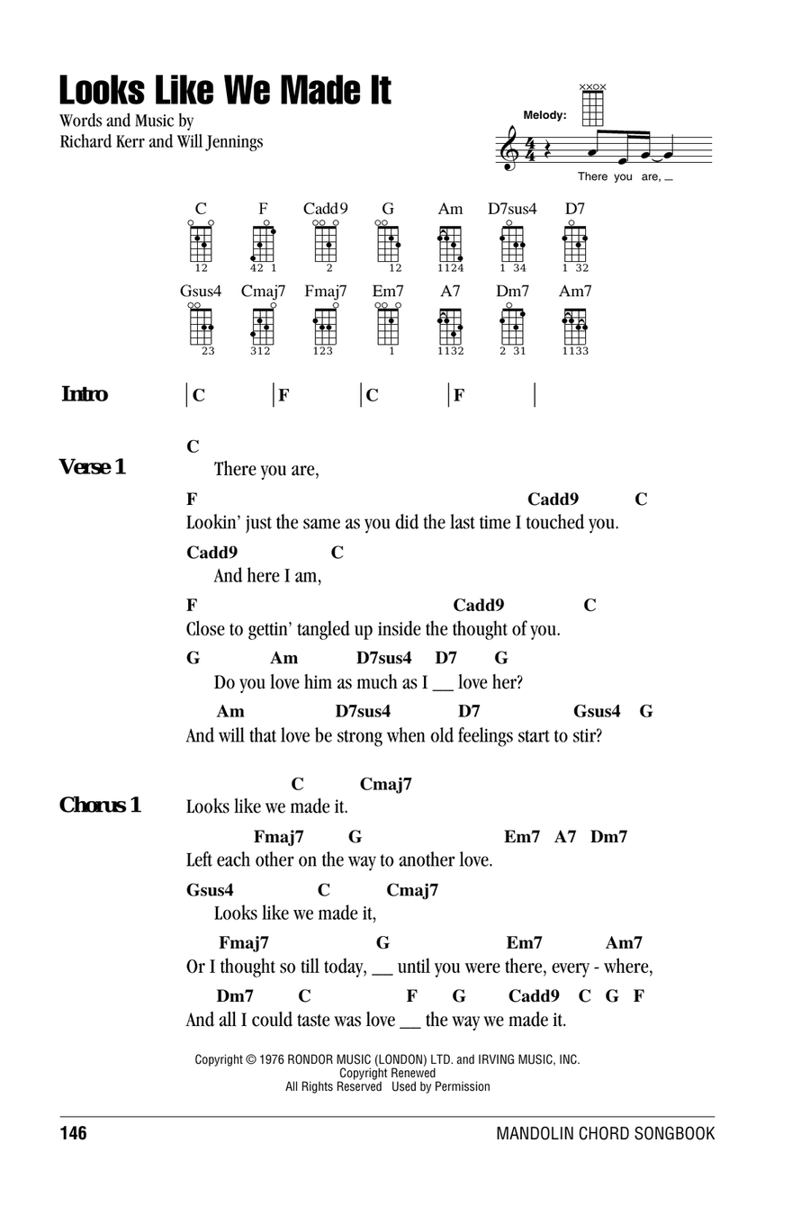 Looks Like We Made It Mandolin scores gallery preview page 1