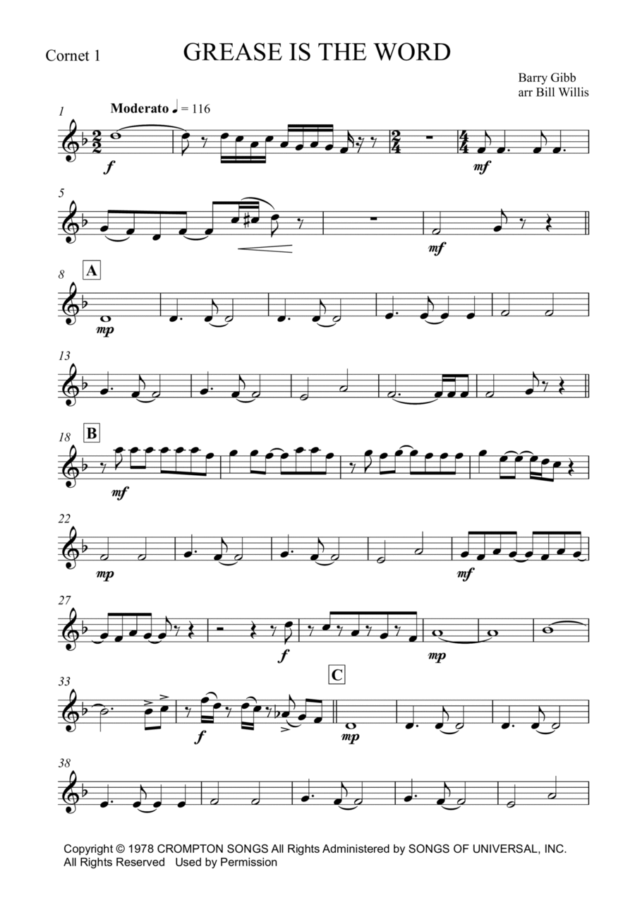 Grease School and Community scores gallery preview page 1