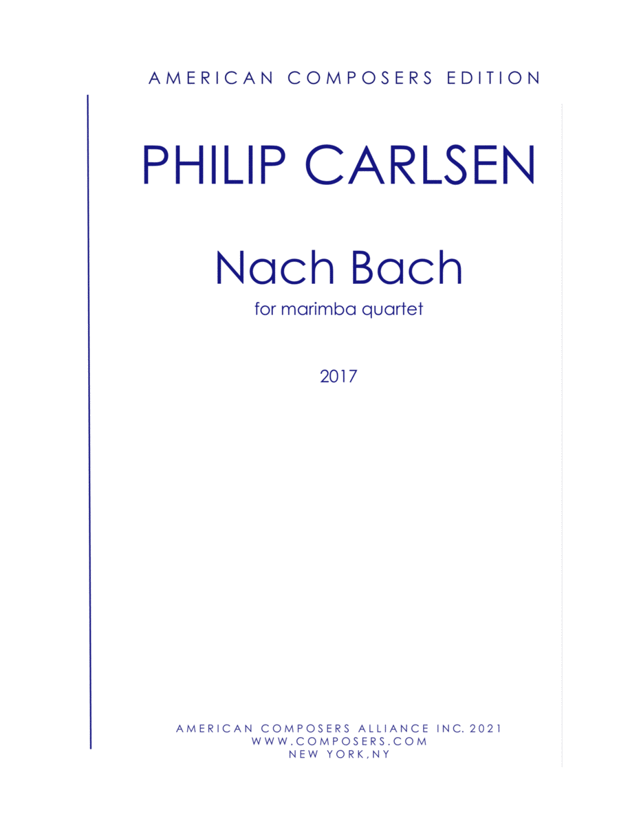 [Carlsen] Nach Bach Percussion Ensemble scores gallery preview page 1