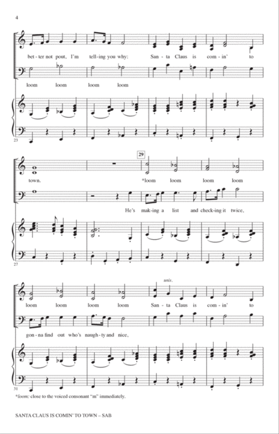 Santa Claus Is Comin' To Town (arr. John Leavitt) 3-Part scores gallery preview page 3