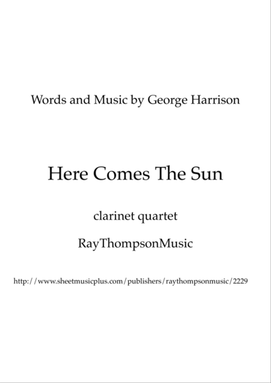 Here Comes The Sun Clarinet Quartet scores gallery preview page 2