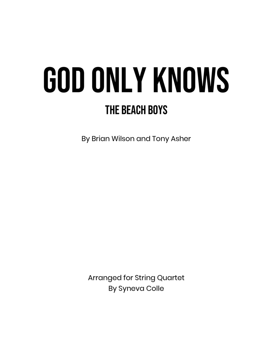 God Only Knows God Only Knows String Quartet scores gallery preview page 1