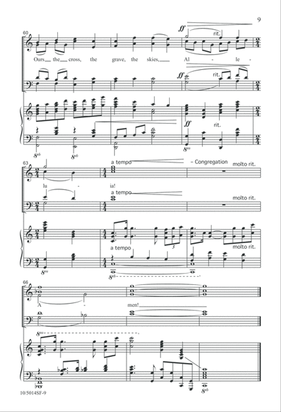 Christ the Lord is Risen Today 4-Part scores gallery preview page 9